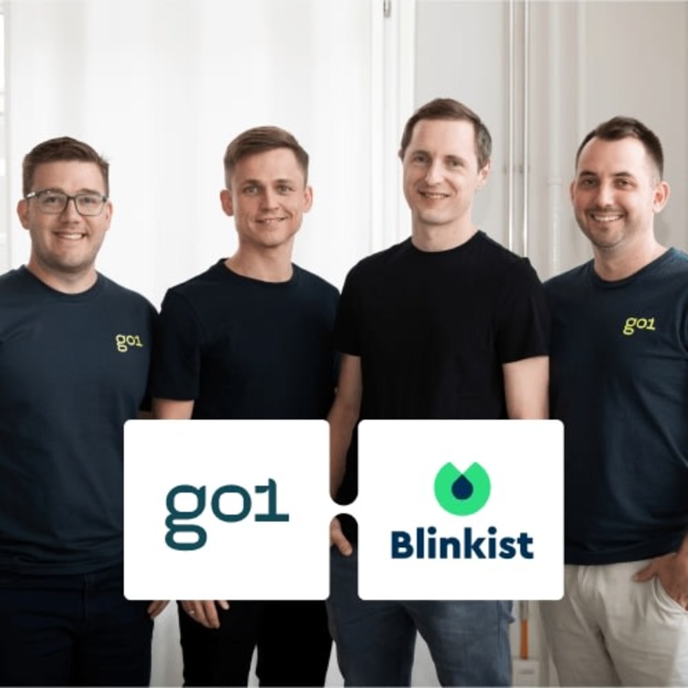 Go1 and Blinkist CEOs + company logos
