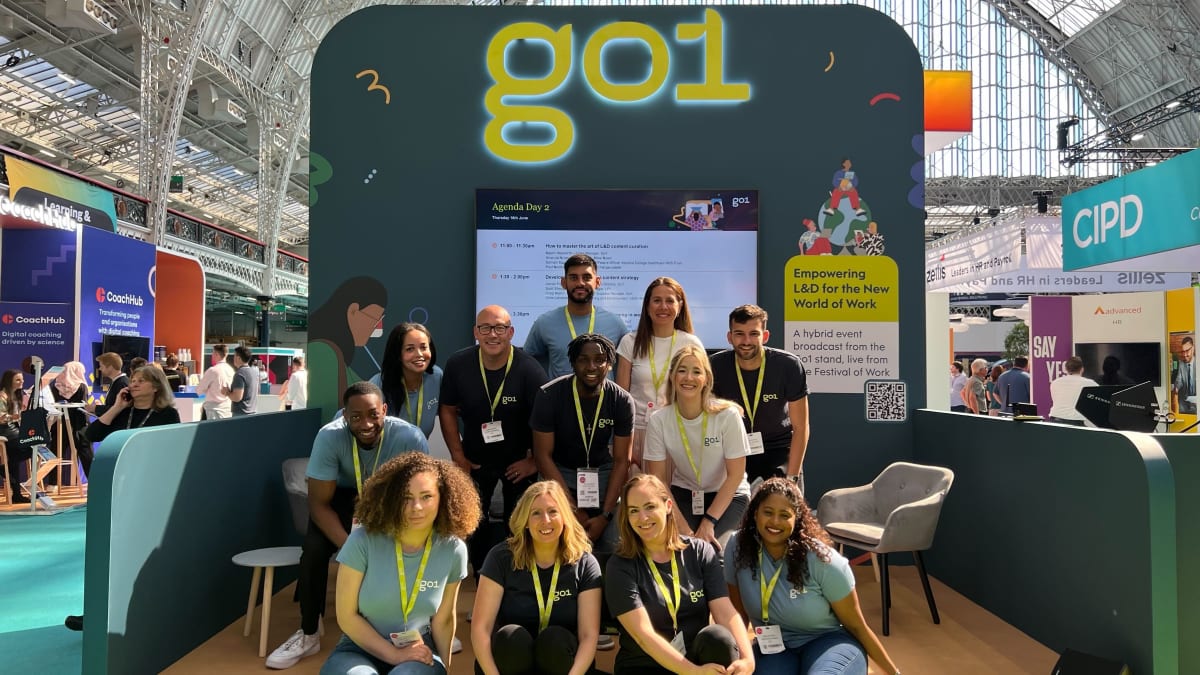Go1 team at the Festival of Work booth
