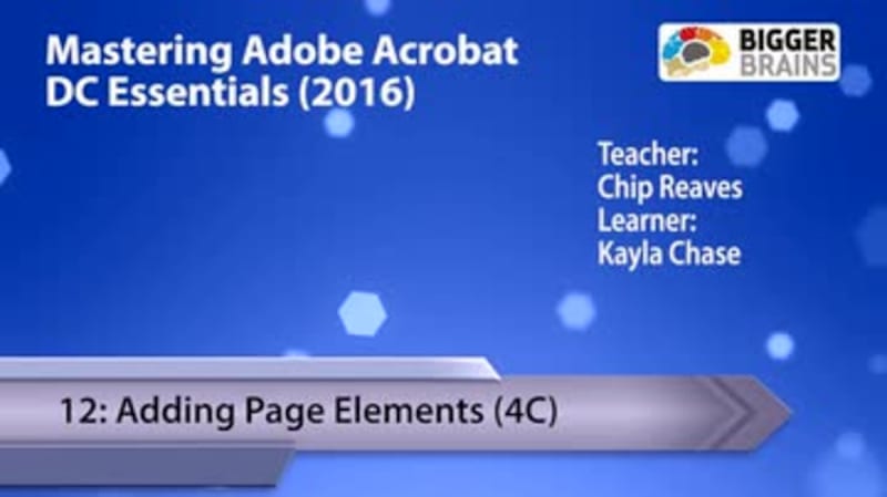Acrobat DC 2016 - Adding Page Elements