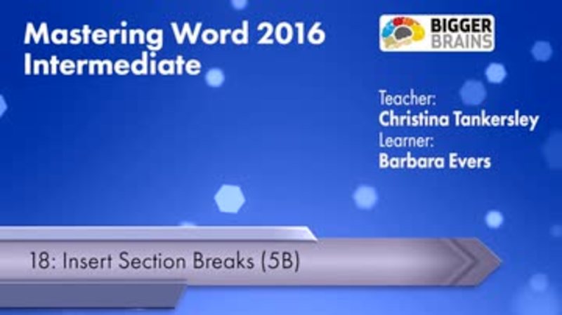 Word 2016 Intermediate: Insert Section Breaks