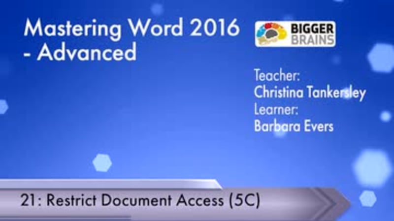 Word 2016: Advanced - Restrict Document Access