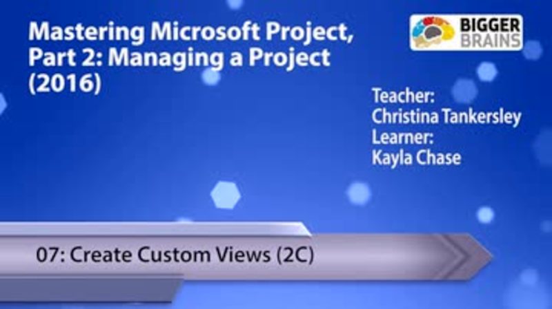 Mastering Microsoft Project 2016: Managing a Project - 07: Create Custom Views