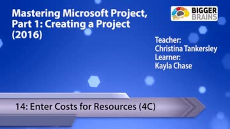 Mastering Microsoft Project 2016: Creating a Project - 14: Enter Costs for Resources