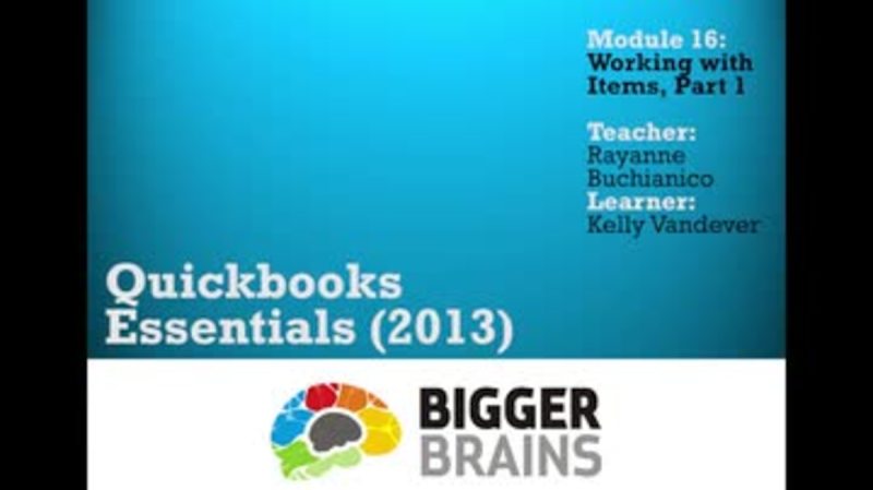 Quickbooks 2013: Essentials: Working With Items, Part 1