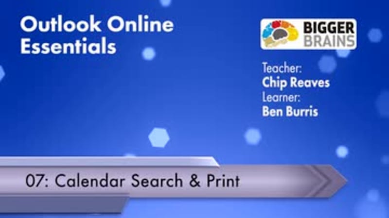 Outlook Online Essentials 2016: Calendar Search and Print