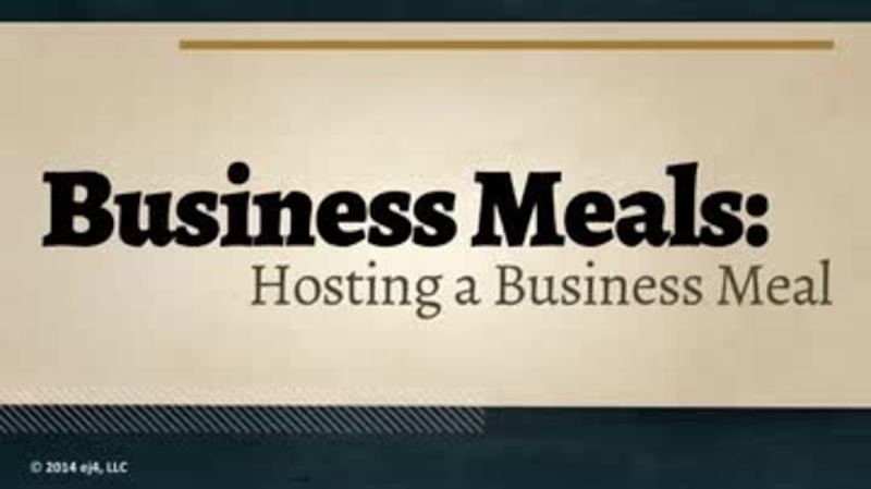 Business Meals: Hosting a Business Meal