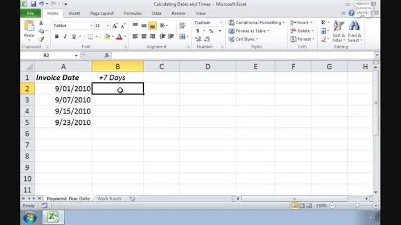 Excel 2010 Part 2: Simple Time Calculation