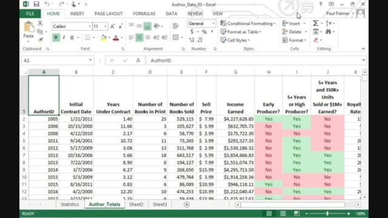 Excel 2013 Part 2: Create and Modify Tables