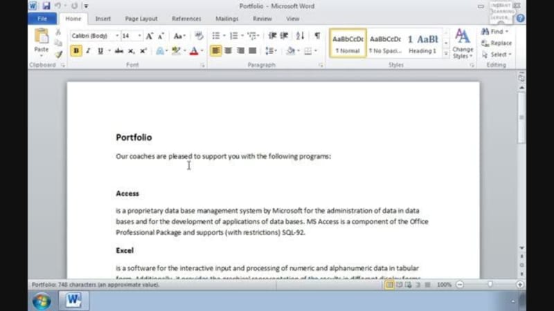 Word 2010 Part 2: Outline a Document