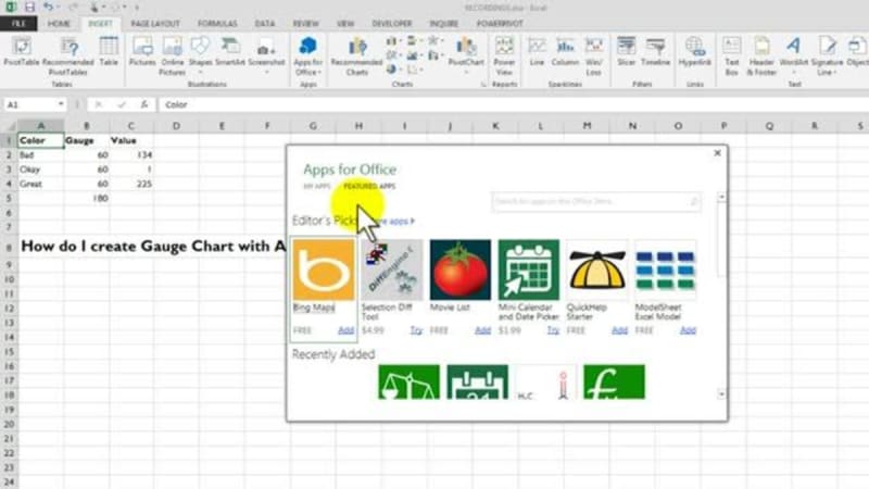 SkillPath® Excel 2013 Charts and Graphs: Topic 10 -- Two Ways to Create a Gauge Chart-Old School vs. New School