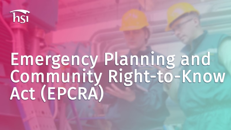 Emergency Planning and Community Right-to-Know Act (EPCRA)