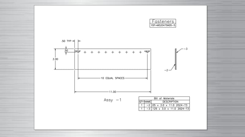 Marking Fastener Locations for Drilling Project