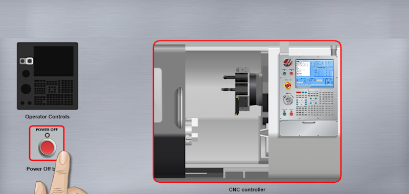 Power Off the CNC Lathe