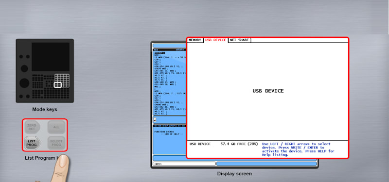 Select a Part Program from Memory on a CNC Machining Center