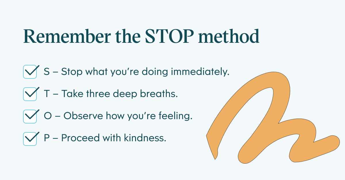 Infographic of STOP method