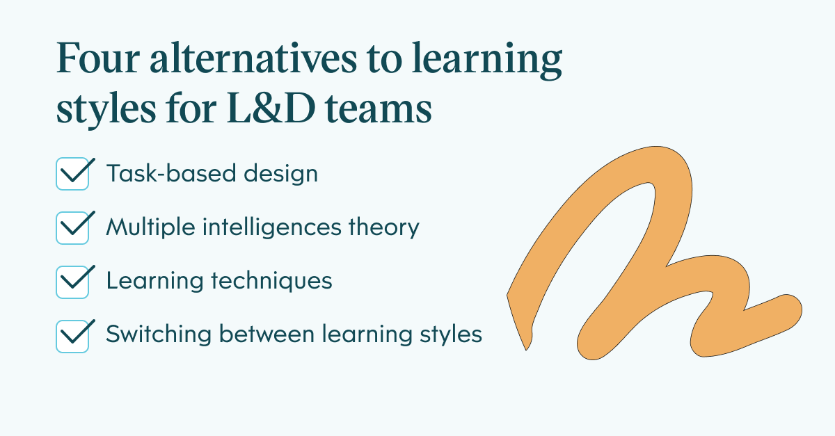 Infographic of 4 altenatices to learning styles for L&D teams